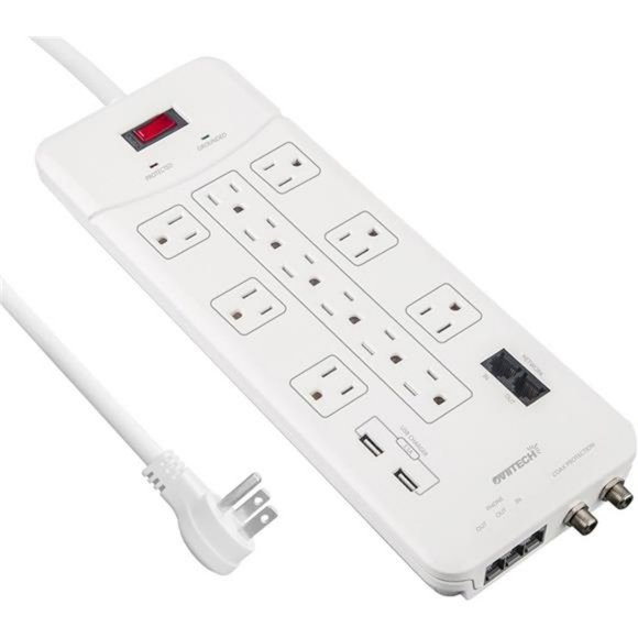 12 Outlet All-In-One Mountable Surge Protector Power Strip, 6 Foot - Picture 1 of 7